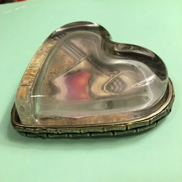 Heart Paperweight Glass pear Flat back Intake - Picture 2 of 6